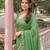 green color crush silk blend fabric designer embroidered wedding special saree