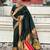 green color soft silk blend fabric  woven paithani designer cultural rich saree