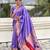 lavender color soft silk blend fabric  woven paithani designer cultural rich saree