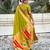 mahendi color soft silk blend fabric  woven paithani designer cultural rich saree