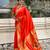 orange color soft silk blend fabric  woven paithani designer cultural rich saree