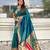 sky blue color soft silk blend fabric  woven paithani designer cultural rich saree