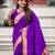 purple color soft silk blend fabric  woven paithani designer cultural rich saree