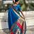 rama color soft silk blend fabric  woven paithani designer cultural rich saree