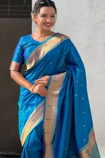 rama soft silk blend woven paithani cultural rich saree