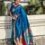 rama color soft silk blend fabric  woven paithani designer cultural rich saree