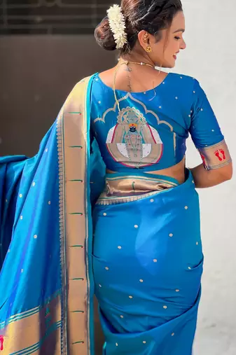 rama soft silk blend woven paithani cultural rich saree
