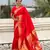 red color soft silk blend fabric  woven paithani designer cultural rich saree