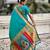 sea green color soft silk blend fabric  woven paithani designer cultural rich saree