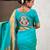 sea green color soft silk blend fabric  woven paithani designer cultural rich saree