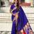 violet color soft silk blend fabric  woven paithani designer cultural rich saree