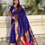 violet color soft silk blend fabric  woven paithani designer cultural rich saree