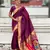 wine color soft silk blend fabric  woven paithani designer cultural rich saree