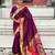wine color soft silk blend fabric  woven paithani designer cultural rich saree