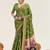 green color cotton art silk fabric designer digital printed saree
