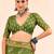 green color cotton art silk fabric designer digital printed saree