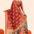 rust color cotton art silk fabric designer digital printed saree