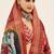 rust color cotton art silk fabric designer digital printed saree