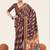 brown color cotton art silk fabric designer digital printed saree