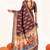 brown color cotton art silk fabric designer digital printed saree