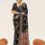 black color cotton art silk fabric designer digital printed saree