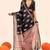 black color cotton art silk fabric designer digital printed saree