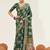 green color cotton art silk fabric designer digital printed saree