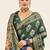 green color cotton art silk fabric designer digital printed saree