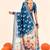 blue color cotton art silk fabric designer digital printed saree