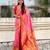 baby pink color beautiful soft silk blend woven designer partywear saree