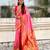 baby pink color beautiful soft silk blend woven designer partywear saree