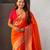 orange color beautiful soft silk blend woven designer partywear saree