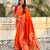orange color beautiful soft silk blend woven designer partywear saree