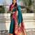 rama color beautiful soft silk blend woven designer partywear saree
