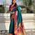 rama color beautiful soft silk blend woven designer partywear saree