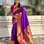 purple color beautiful soft silk blend woven designer partywear saree