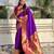 purple color beautiful soft silk blend woven designer partywear saree