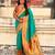 sea green color beautiful soft silk blend woven designer partywear saree