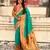 sea green color beautiful soft silk blend woven designer partywear saree
