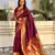 wine color beautiful soft silk blend woven designer partywear saree