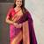 wine color beautiful soft silk blend woven designer partywear saree