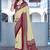 beige color velvet tussar silk blend fabric tradtional woven saree with bandhej print