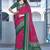 pink color velvet tussar silk blend fabric tradtional woven saree with bandhej print