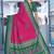 pink color velvet tussar silk blend fabric tradtional woven saree with bandhej print