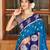 blue color ethnic woven designer partywear saree