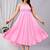 pink shoulder straps fit & flare baby midi dress