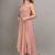 peach solid fit and flare maxi dress with flowing silhouette