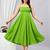 parrot green solid fit and flare maxi dress for casual wear