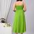 parrot green solid fit and flare maxi dress for casual wear
