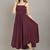 maroon solid fit and flare maxi dress for everyday wear